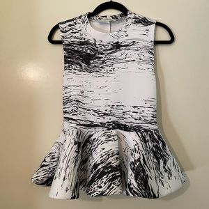 C/MEO COLLECTIVE “Skyline” Peplum Top in Marble